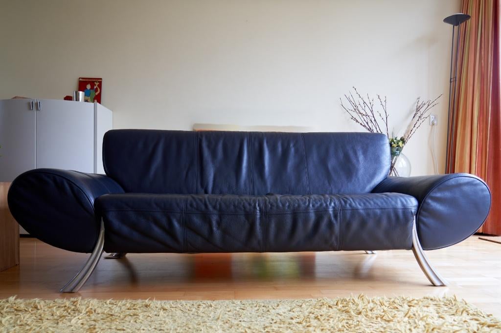 Prachtig vintage designbankstel Rolf Benz - 2,5+3 zits leer, Huis en Inrichting, Banken | Bankstellen, Ophalen, Gebruikt, Design - tijdloos