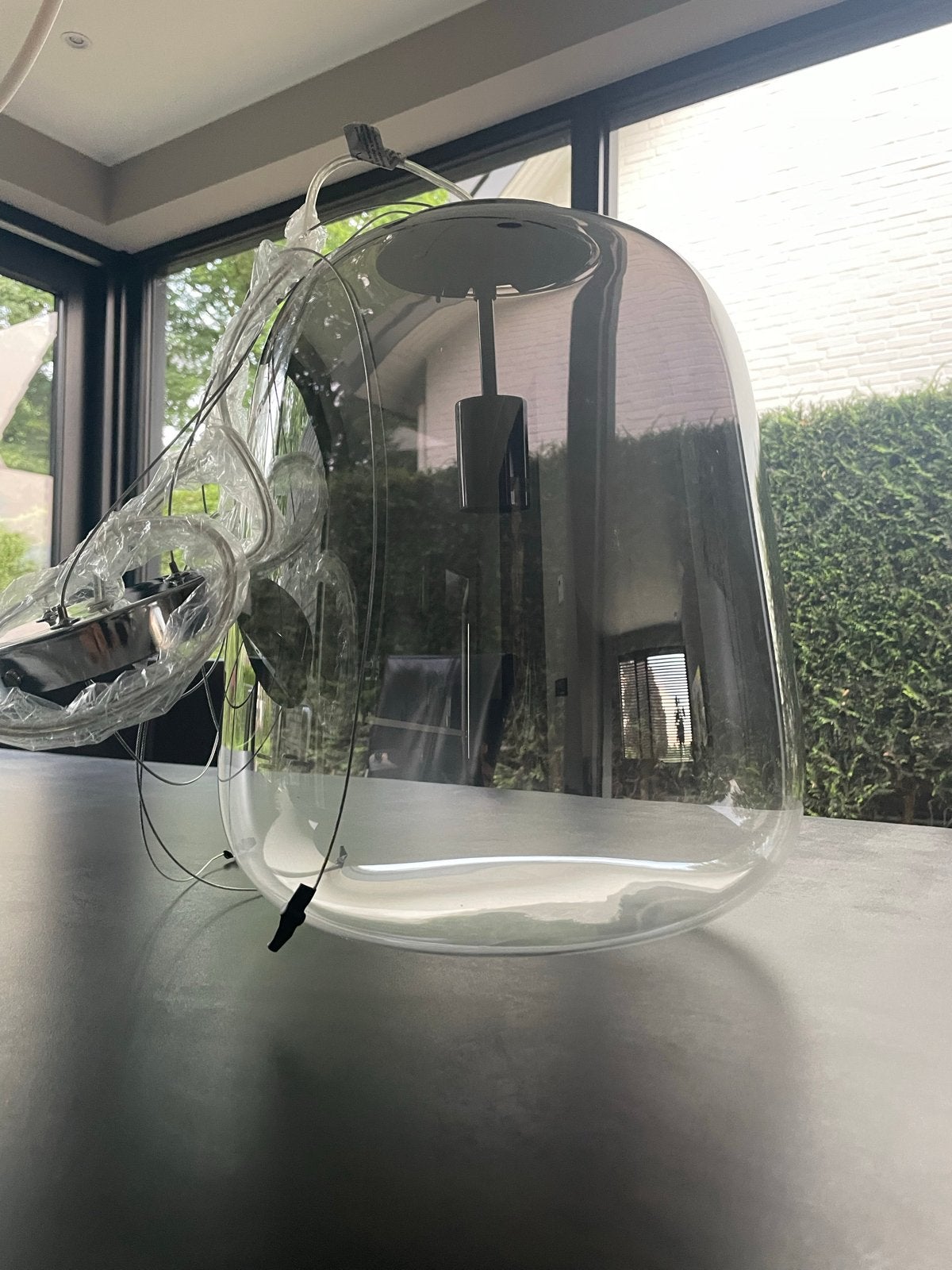Leitmotiv Hanglamp Cone Smokey Shadow - Nieuw in doos, Ophalen of Verzenden, Nieuw, Glas, E27 (groot)