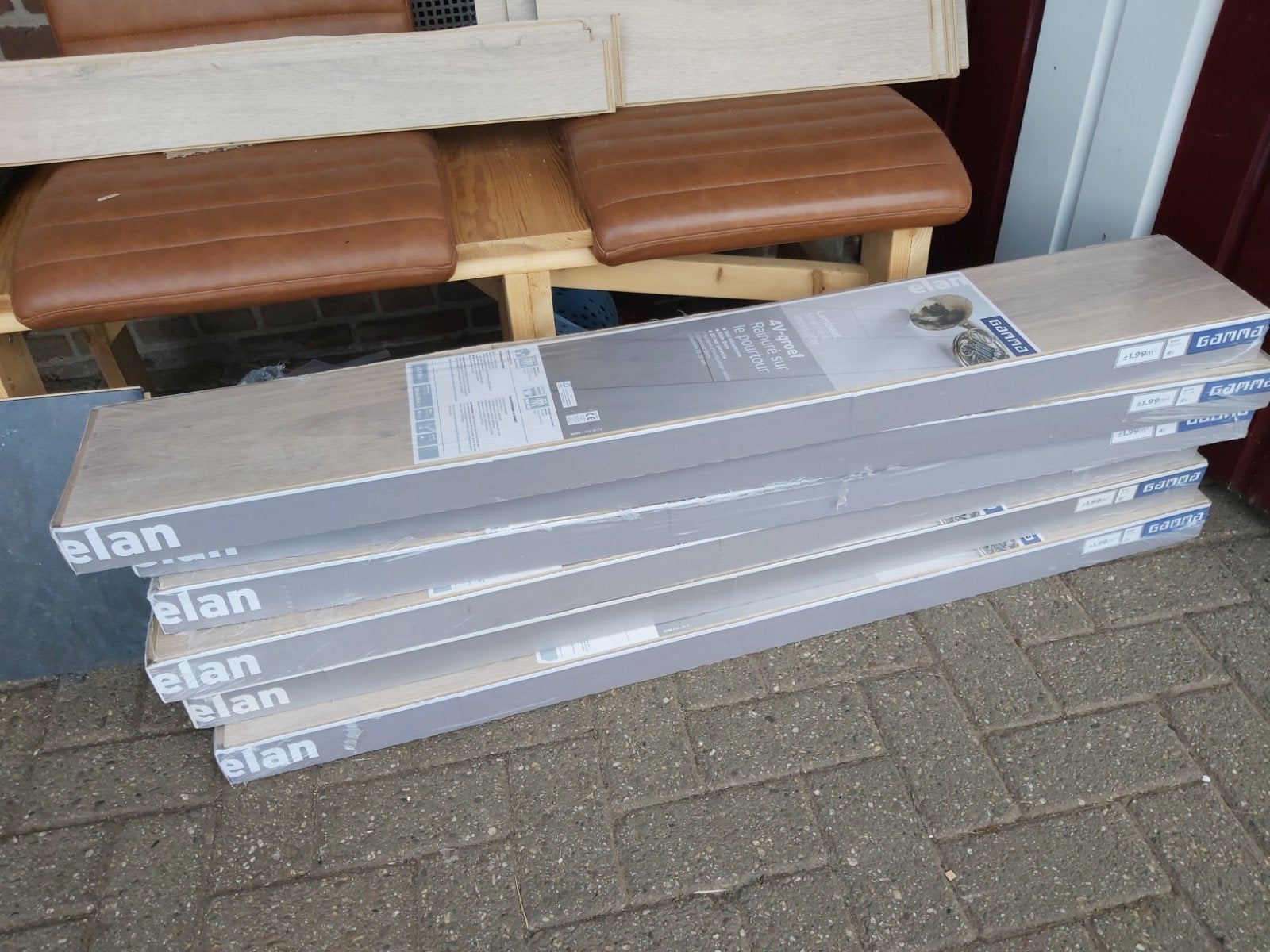 Laminaat Blank Kalk Eiken 4V-groef 8 mm, Ophalen, Nieuw, 10 m² of meer, Laminaat