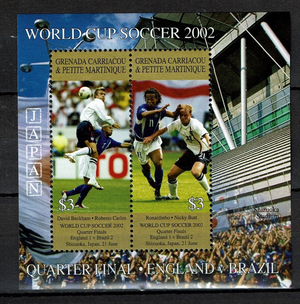 CARRIACOU 2002  PF BLOK VOETBAL SPORT SOCCER, Ophalen of Verzenden, Postfris, Sport