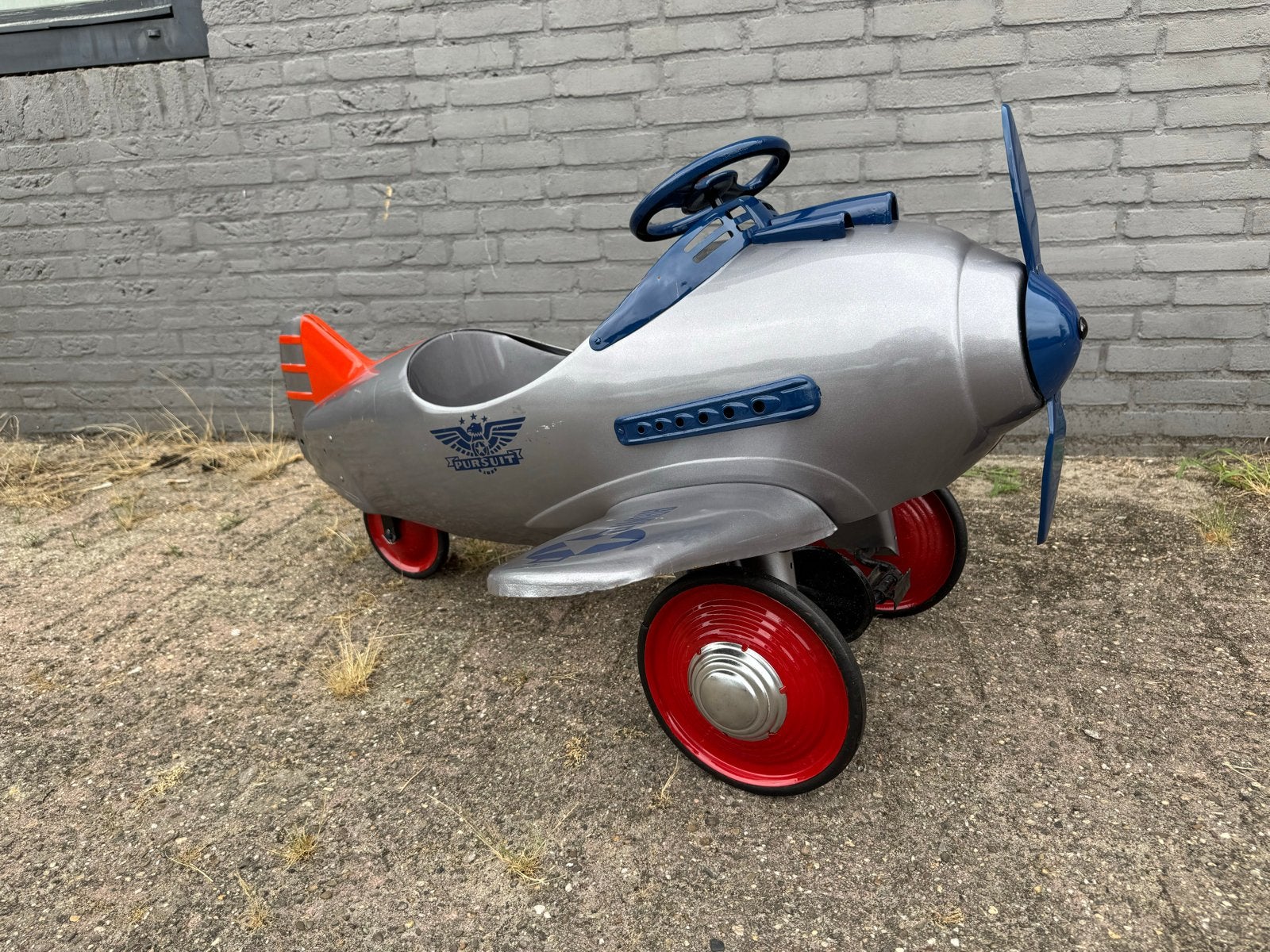 Vintage Trapvliegtuig - pedalcar, Antiek en Kunst, Antiek | Speelgoed, Ophalen