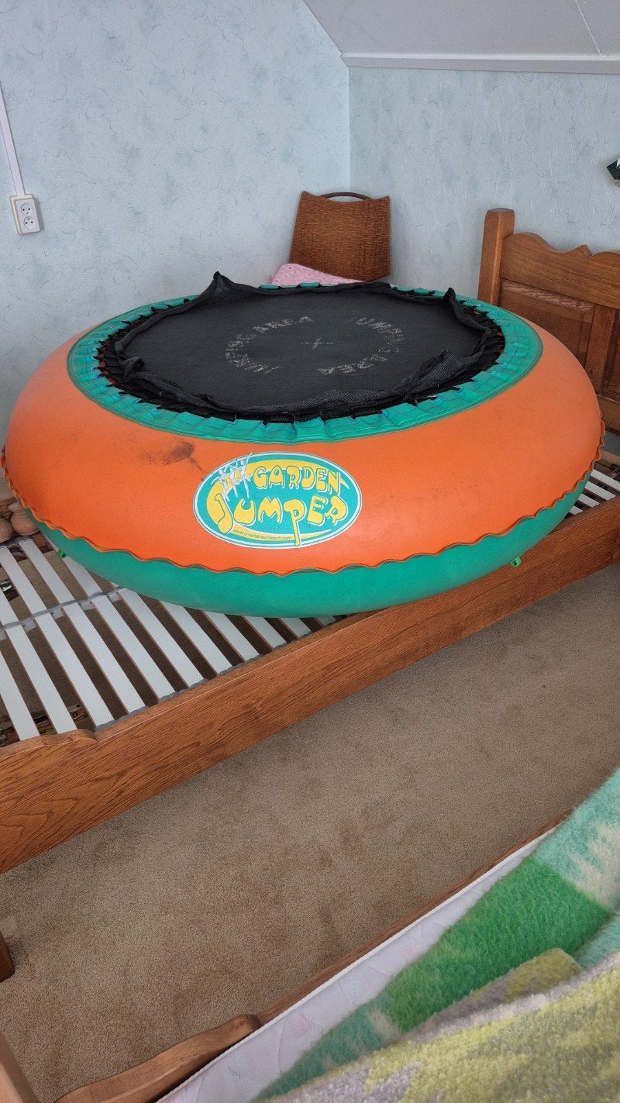 Garden Jumper Trampoline - Oranje/Groen, Ophalen, Gebruikt