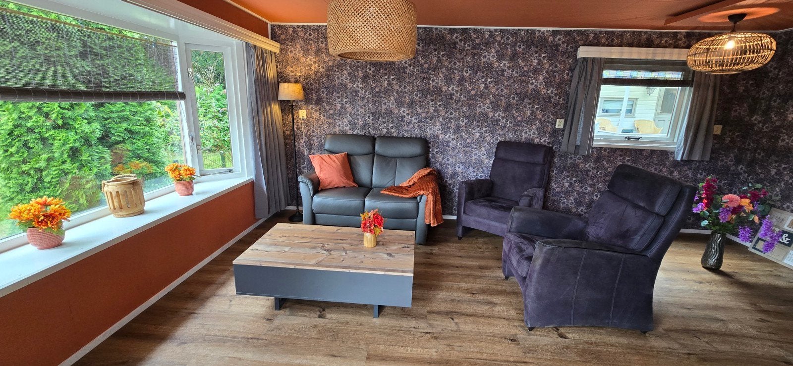 Comfortabele bank met twee fauteuils, Gebruikt, Tweepersoons, 75 tot 100 cm, Ophalen of Verzenden
