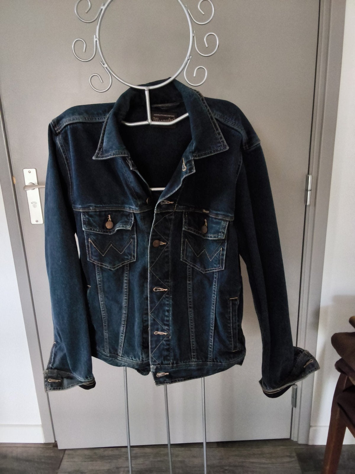 Stoere Wrangler spijkerjas - Maat L, Kleding | Heren, Maat 52/54 (L), Wrangler, Gedragen, Verzenden