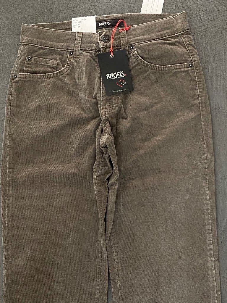 J45/7 Nieuw: Angels Dolly mt 36=S/L30 rib-broek beige-grijs, Kleding | Dames, Bruin, Nieuw, Ophalen of Verzenden, Angels