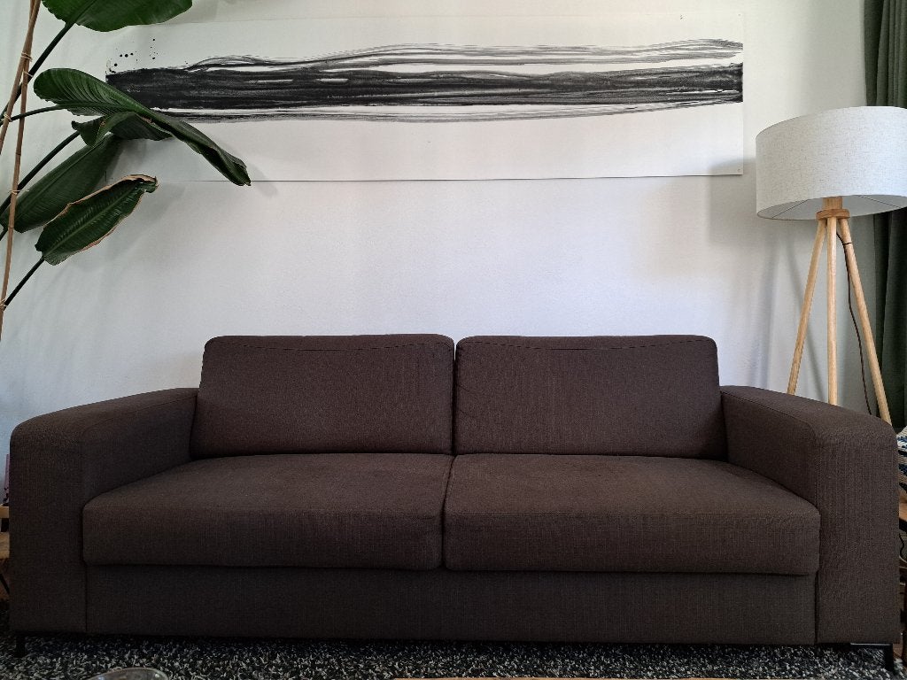 Bank, Huis en Inrichting, Banken | Bankstellen, Gebruikt, Rechte bank, Driepersoons, 200 tot 250 cm, 75 tot 100 cm, Stof, Ophalen