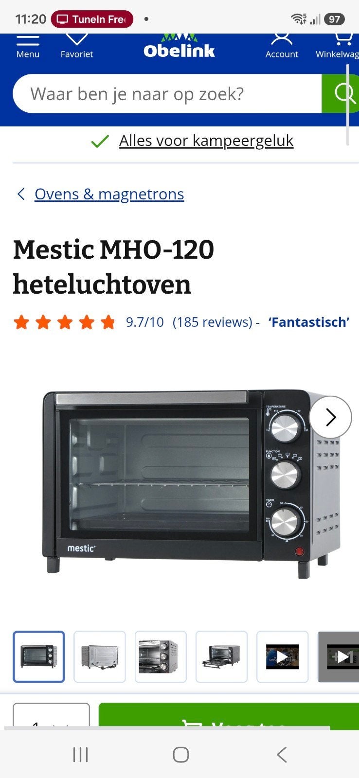 Nestic hetelucht oven, Ophalen, Zo goed als nieuw, Minder dan 45 cm, Minder dan 45 cm