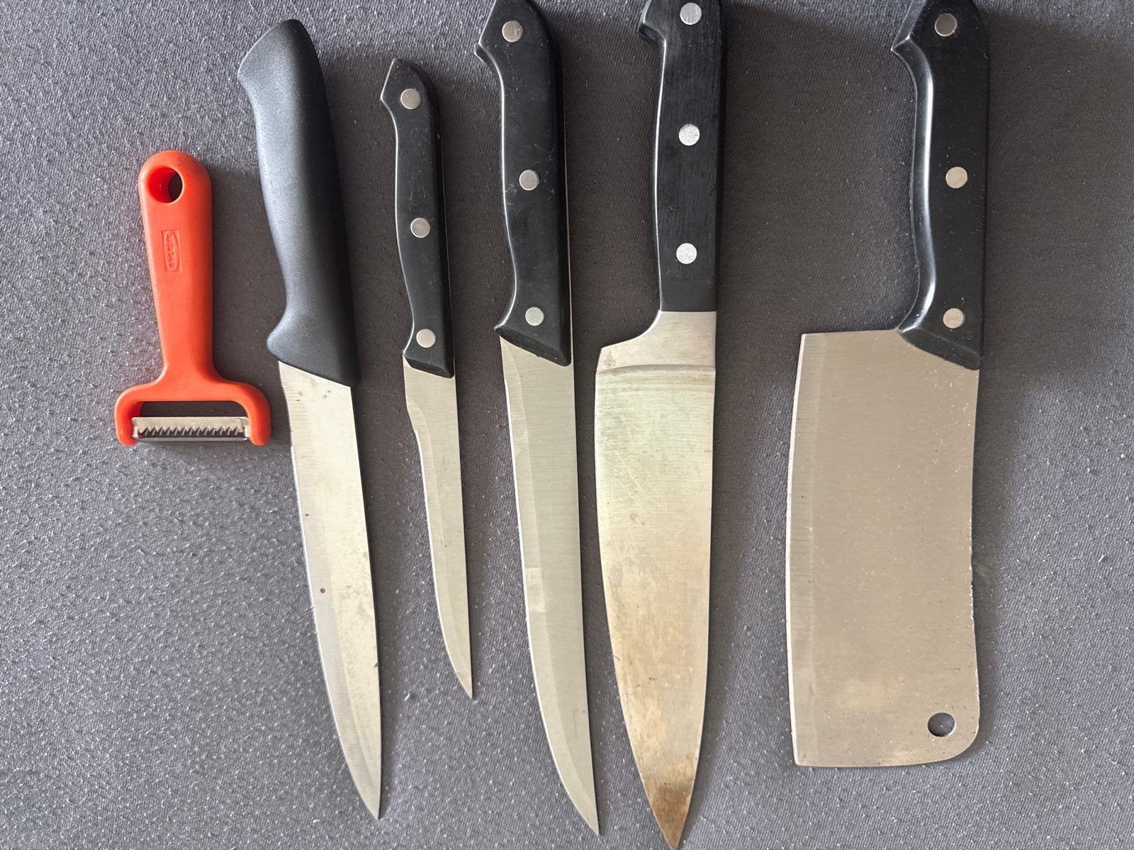 Messenset met dunschiller - Gebruikt, Ophalen of Verzenden, Zwart, Metaal, Overige merken