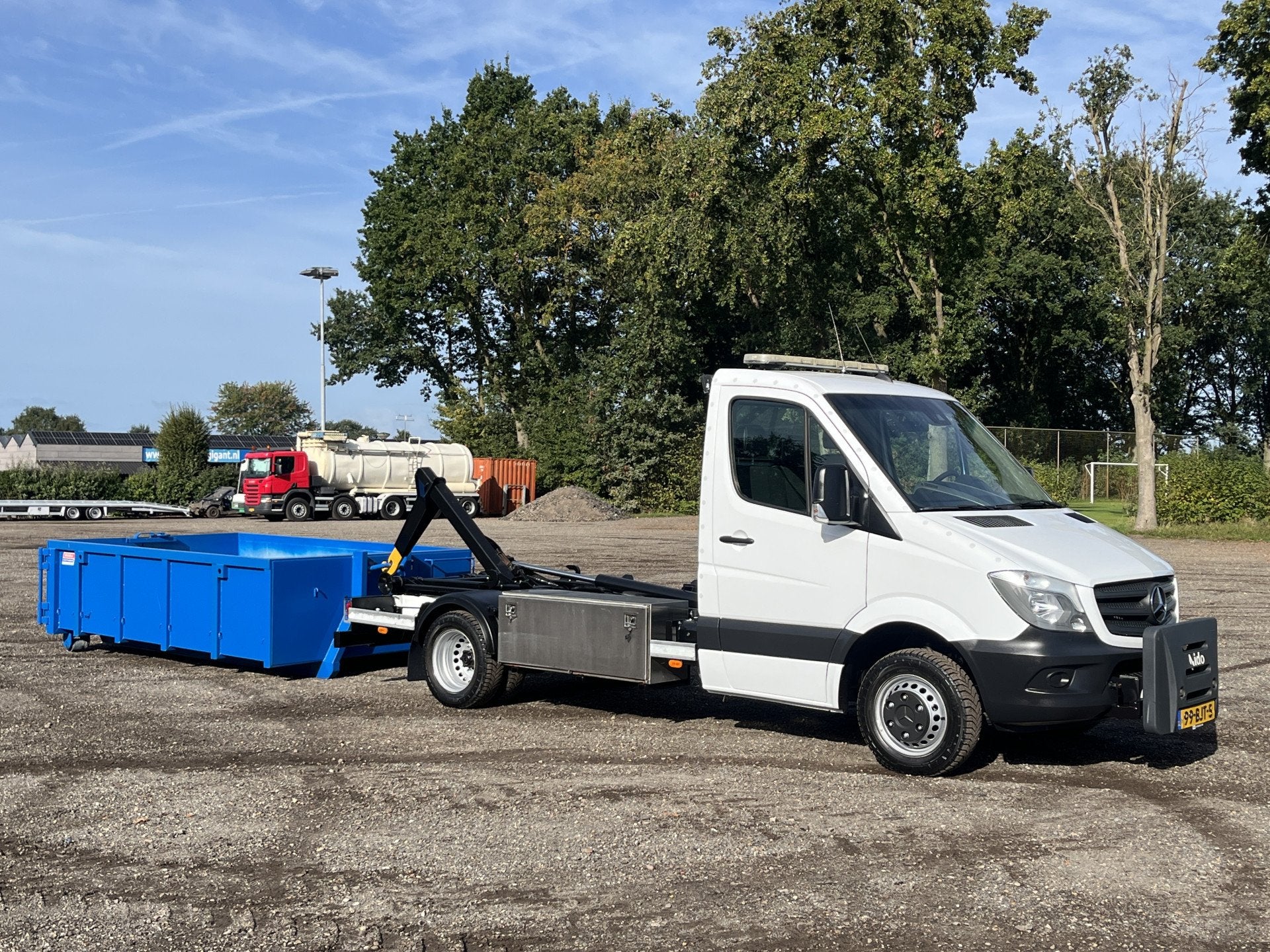 Mercedes-Benz Sprinter 514 CDI 366 Haakarm Container Airco C, Auto's, Stof, Gebruikt, Wit, Bedrijf