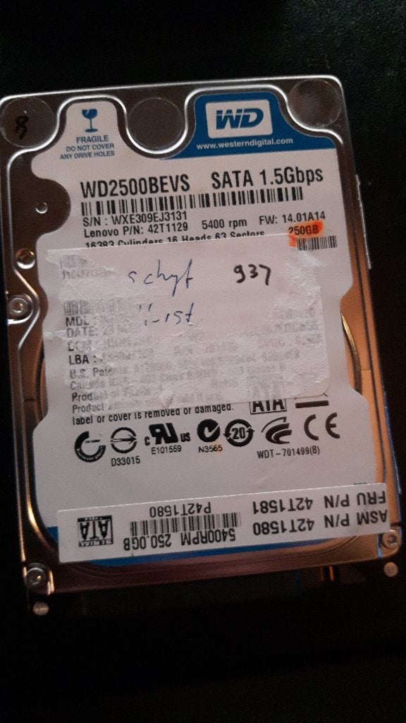 Western Digital WD2500BEVS - 250GB 2,5" SATA [HDD-937] 1-7, Ophalen of Verzenden, Gebruikt, Laptop