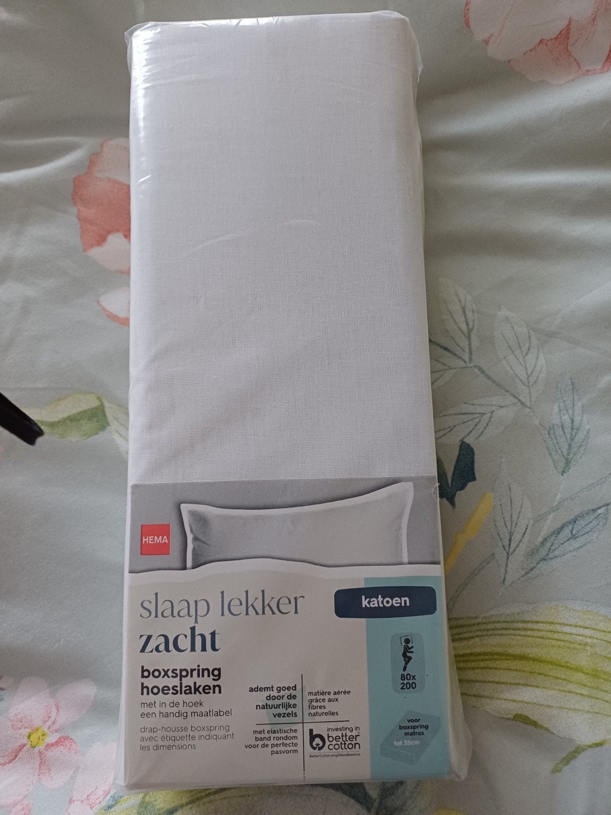 Nieuw HEMA boxspring hoeslaken 80x200cm, zacht katoen, Ophalen, Eenpersoons, Hoeslaken of Sloop, Katoen