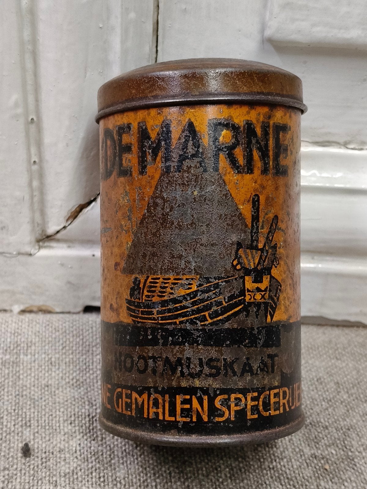 Oud kruiden blikje De Marne Groningen, Verzamelen, Ophalen of Verzenden, Gebruikt, Overige
