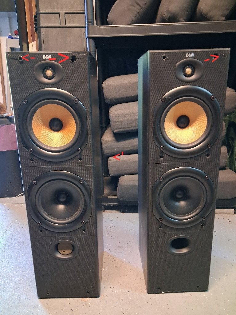 B&W speakers, Ophalen, Stereo speakers, Gebruikt, 120 tot 150 watt