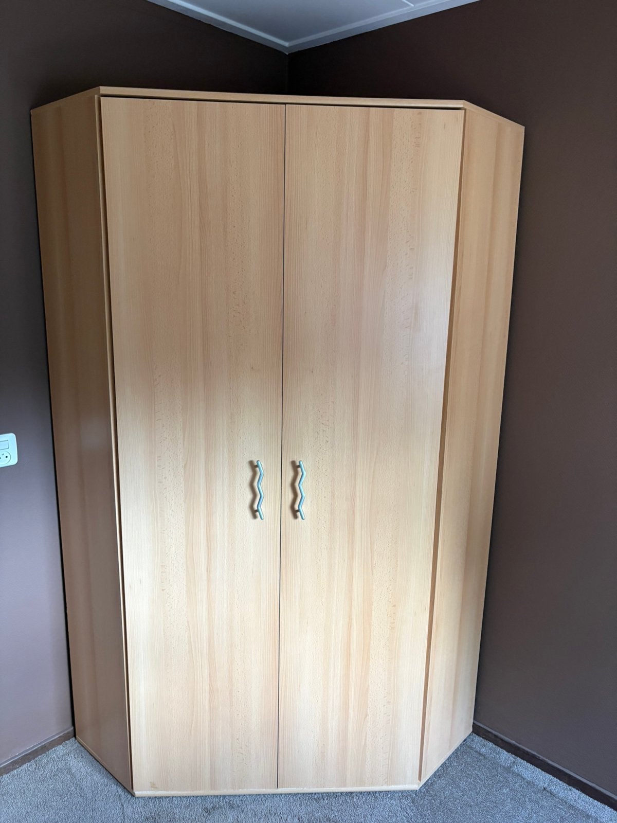 Hoekkast met planken en 2 roedes, Huis en Inrichting, Kasten | Kledingkasten, Ophalen, Zo goed als nieuw