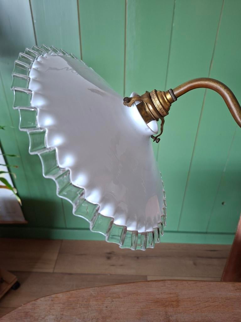 Opaline glas wandlampje , wit glazen wandlamp, Ophalen of Verzenden