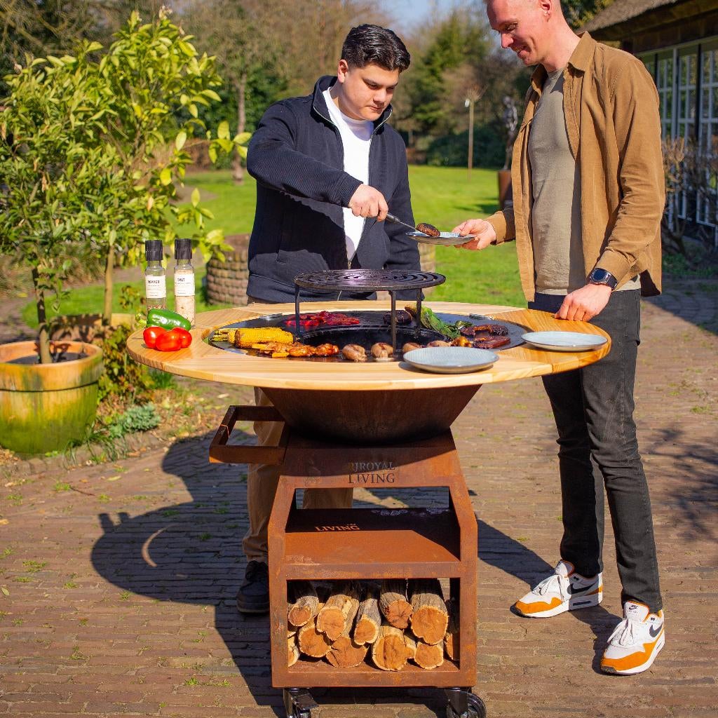 Plancha BBQ grill Maestro 80 Cortenstaal Nieuw buitenkeuken, Ophalen of Verzenden, Nieuw, RJRoyal Living, Met accessoires