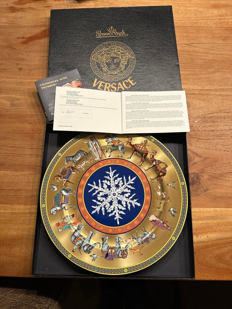 Versace Rosenthal Kerstbord 1998 Limited Edition, Antiek en Kunst, Ophalen