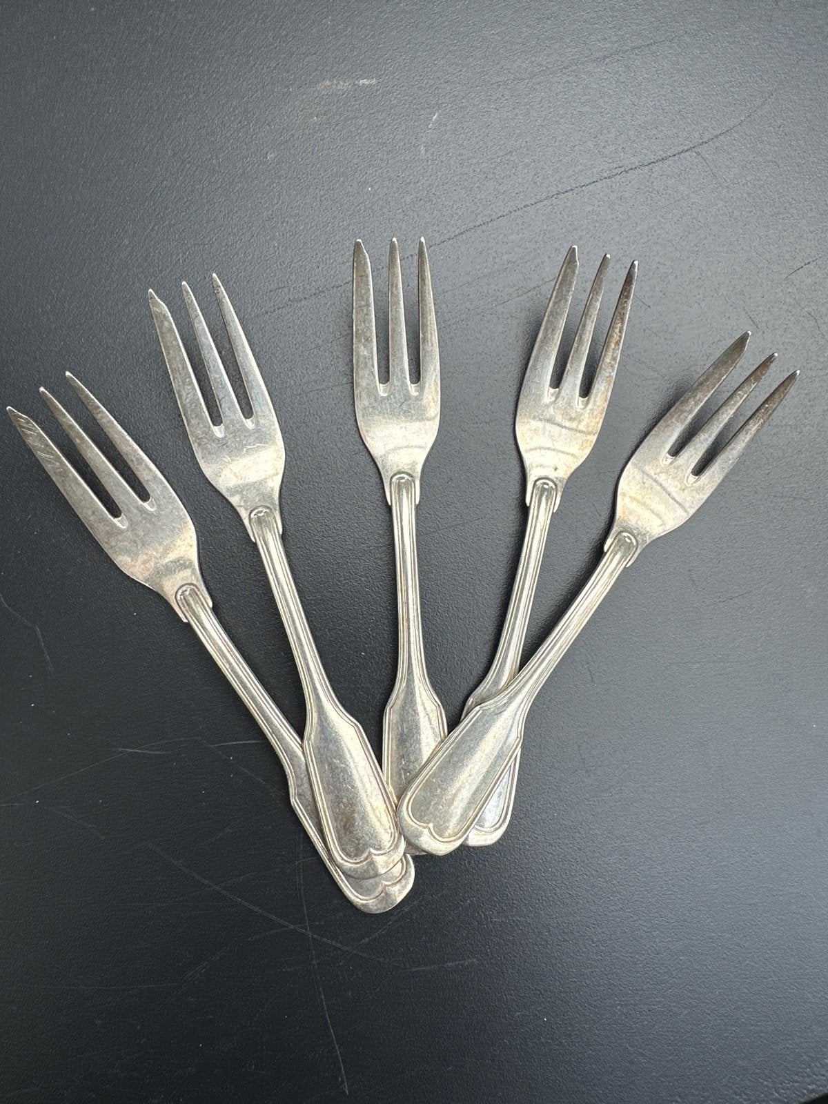 Set van 5 vintage gebaksvorkjes, Antiek en Kunst, Ophalen of Verzenden