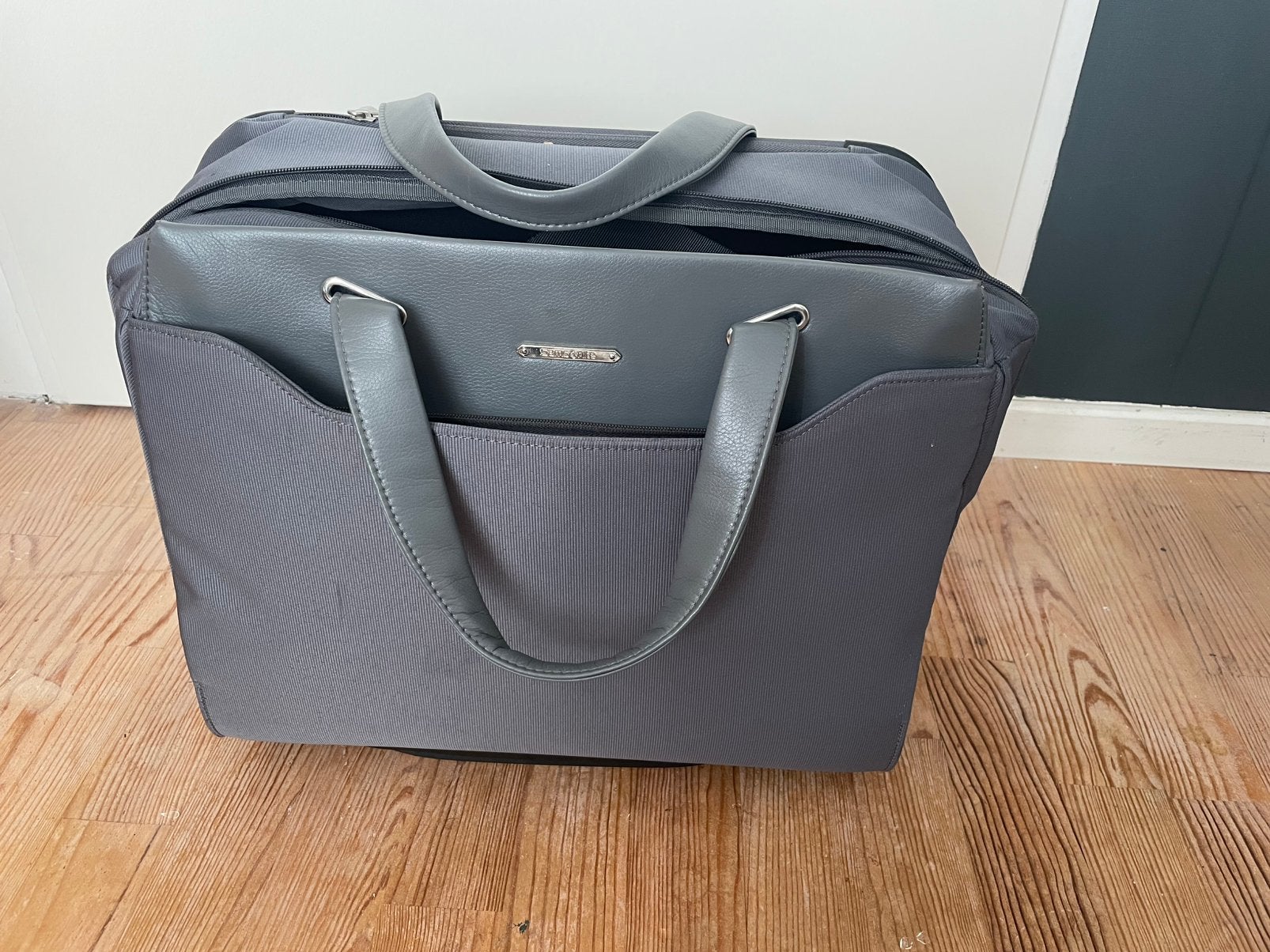 Samsonite trolley attachétas, Ophalen, Zo goed als nieuw, Grijs, 35 tot 55 cm