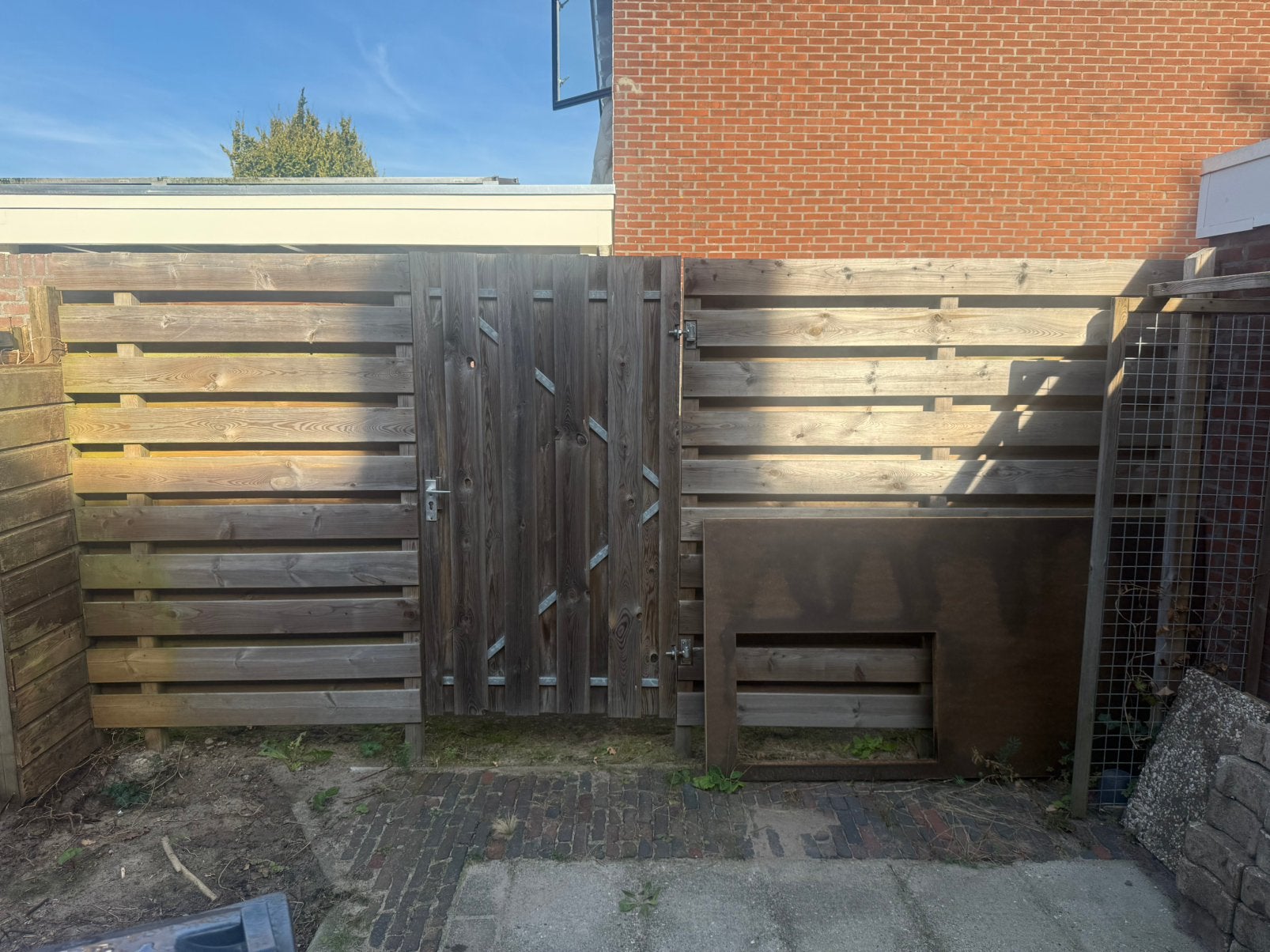 Schutting + tuinpoort, Ophalen, 3 tot 6 meter, Hout, 1 tot 2 meter