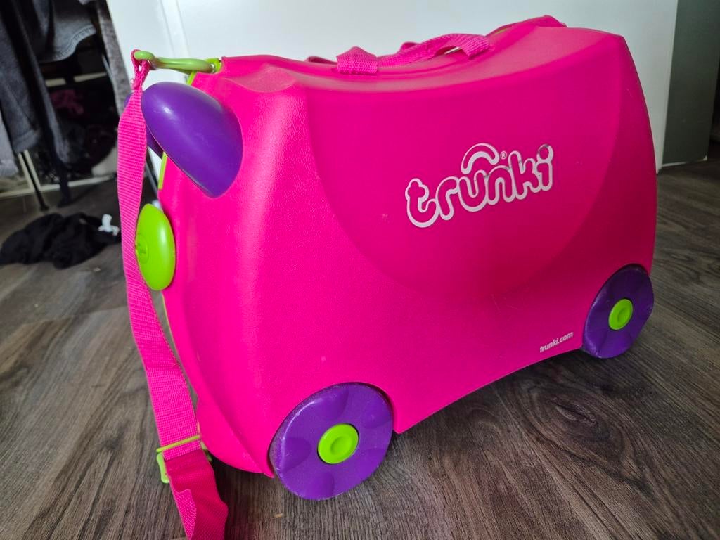 Trunki koffer roze - Zo goed als nieuw, Sieraden, Tassen en Uiterlijk, Koffers, Ophalen, Hard kunststof, Minder dan 50 cm, Zo goed als nieuw