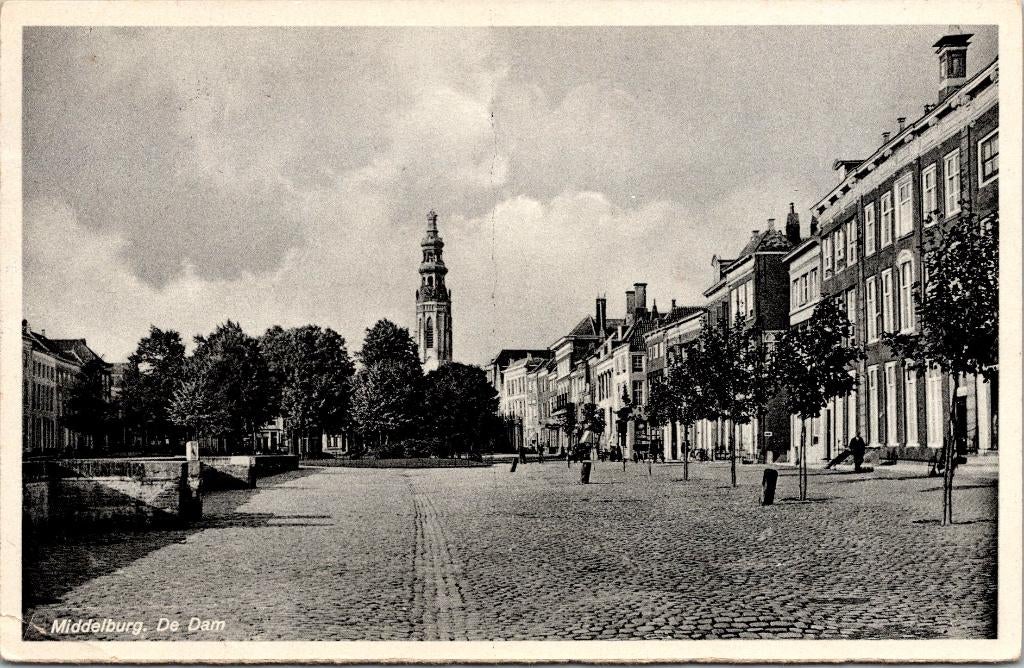 Middelburg - De Dam, Verzenden, 1940 tot 1960, Gelopen, Zeeland