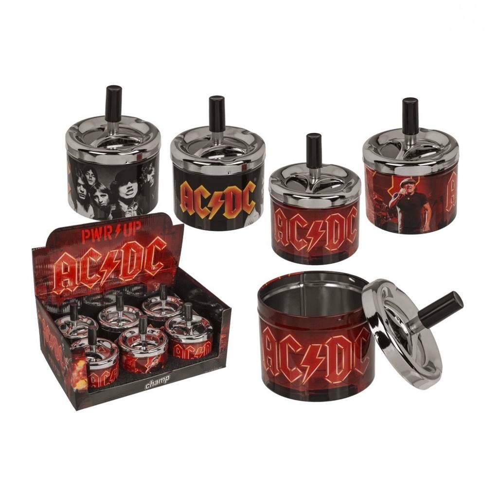 AC/DC Draaiasbakken Display - 2 stuks verschillende opdruk, Ophalen of Verzenden, Nieuw, Gebruiksvoorwerp
