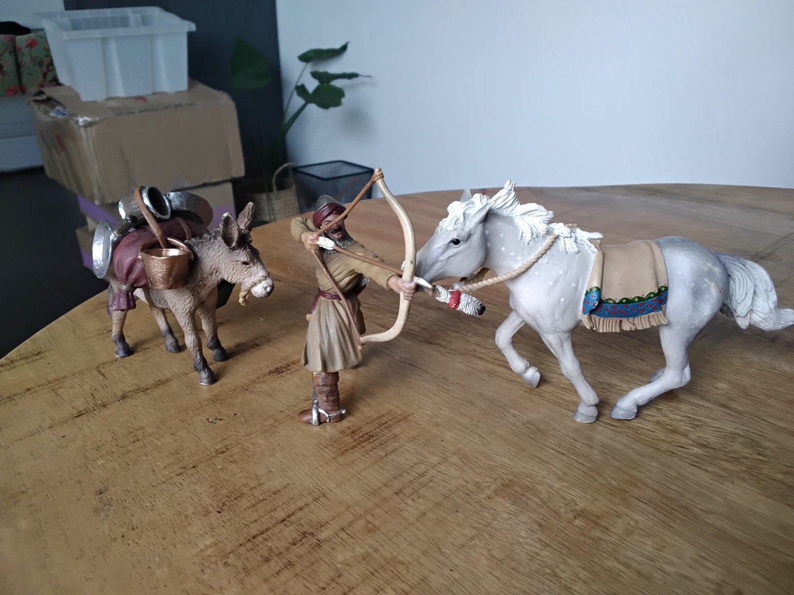 Schleich indianenpaard, Arabische ridder, goudzoekers ezel., Ophalen of Verzenden, Zo goed als nieuw, Paard, Beeldje of Figuurtje
