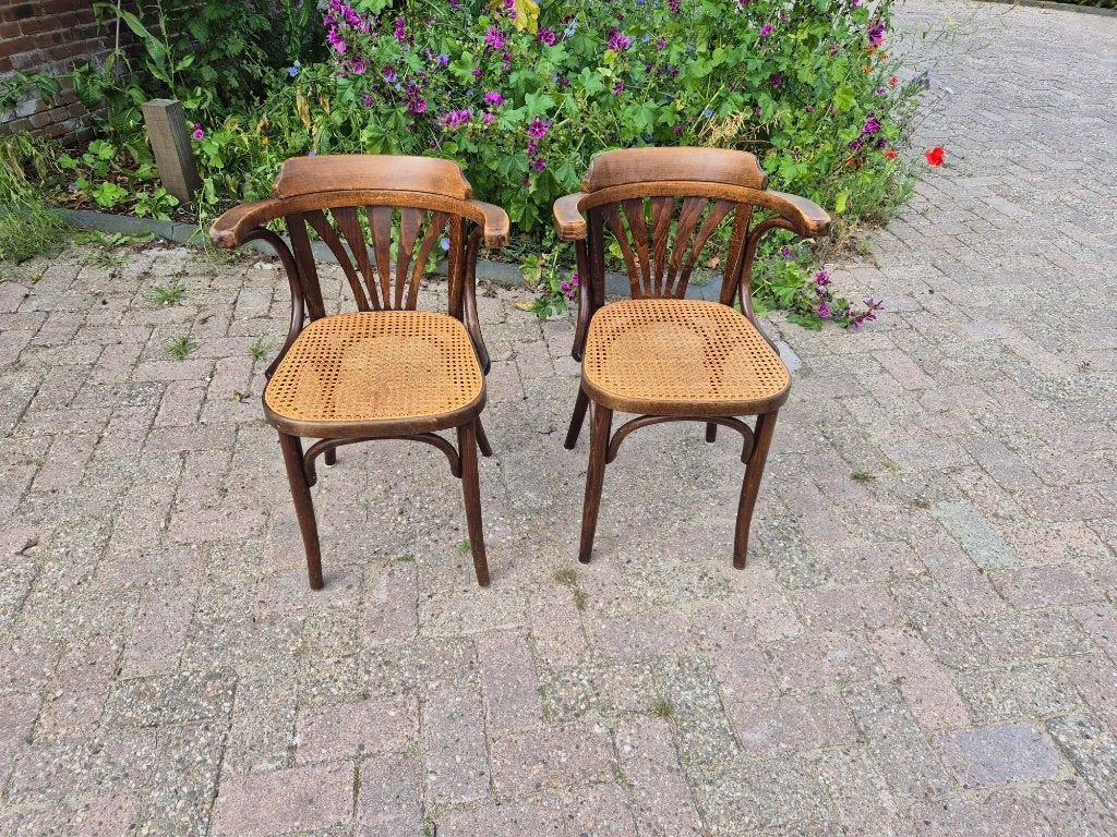 Cafe stoelen, Ophalen, Gebruikt, Bruin, Vier