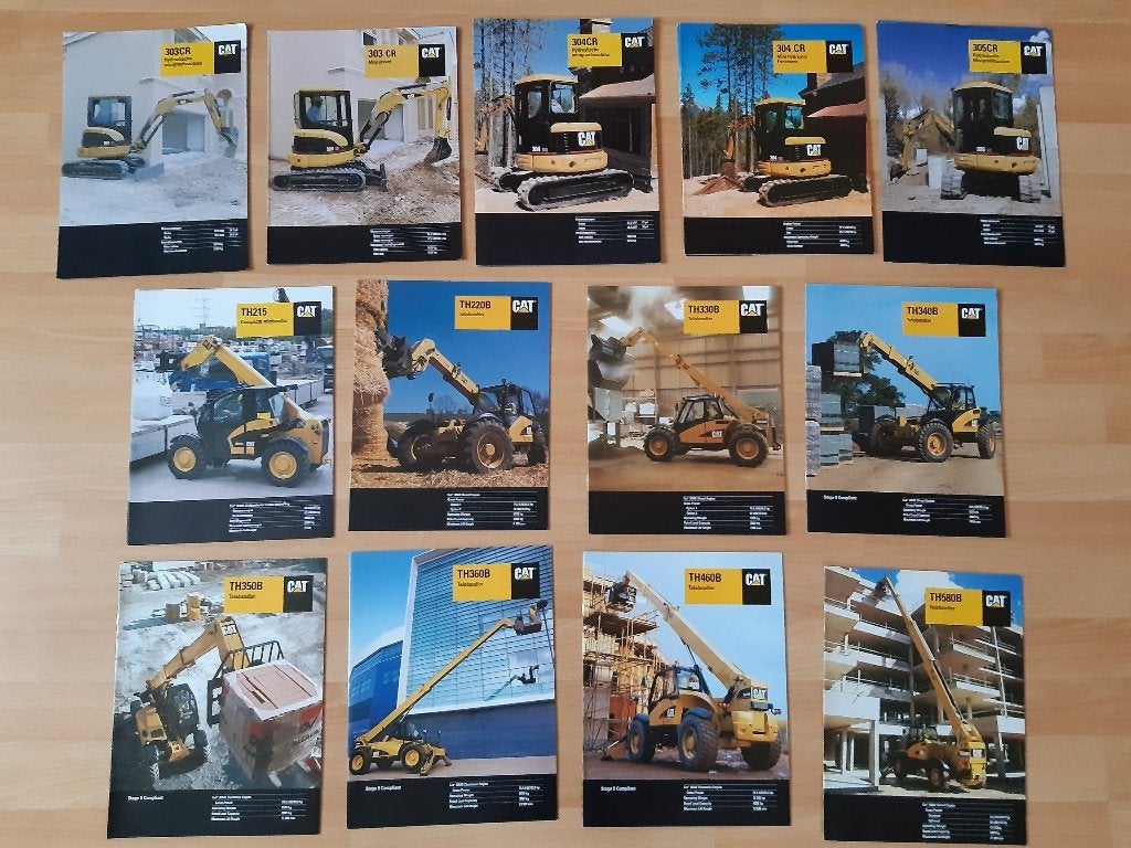 folder Cat caterpillar grondverzet, verreiker, Verzenden, Zo goed als nieuw, Folder