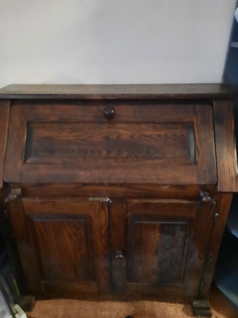 Antiek houten secretaire/bureau, Ophalen, Gebruikt, Antiek, Klassiek, Vintage