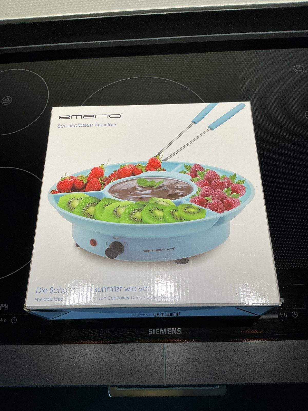 Emerio Chocolade Fondue Set - Bijna nieuw in Doos, Kunststof, Nieuw, Ophalen of Verzenden, Overige merken