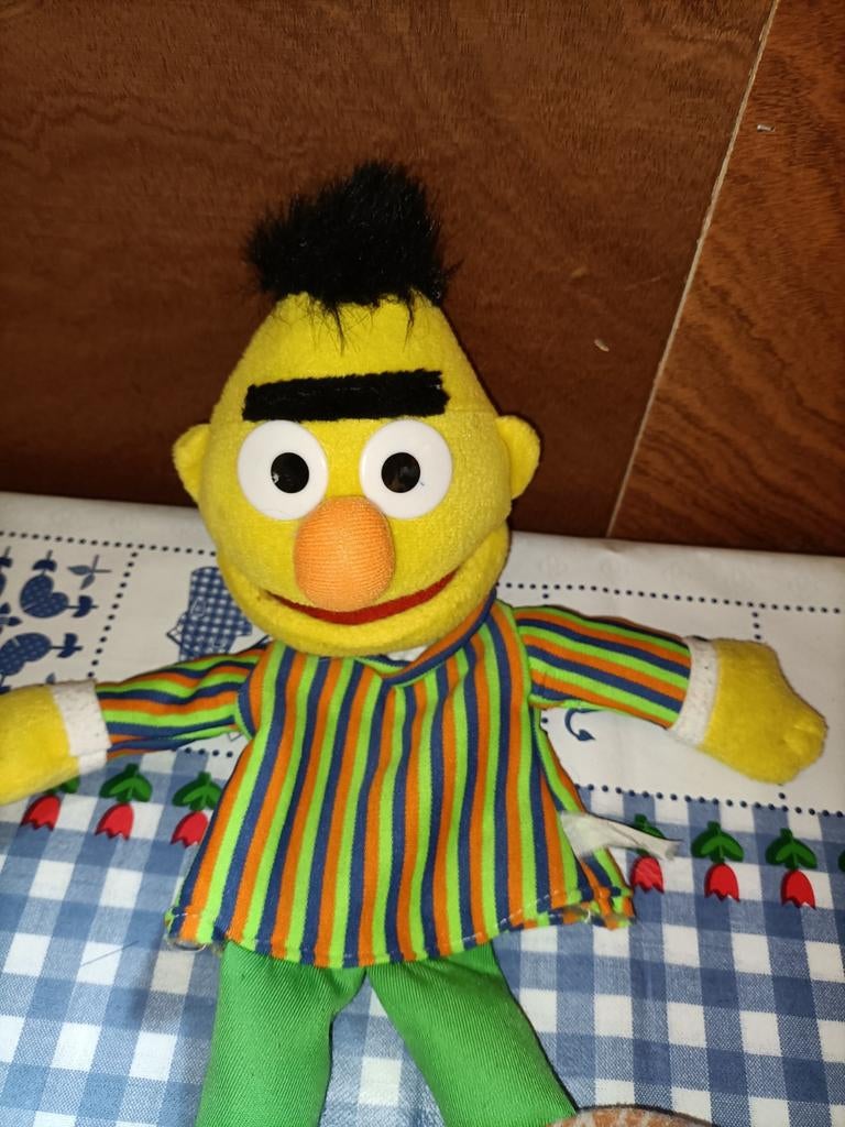 Bert handpop vintage van Bert en Ernie Sesamstraat, Ophalen of Verzenden, Zo goed als nieuw, Overige typen