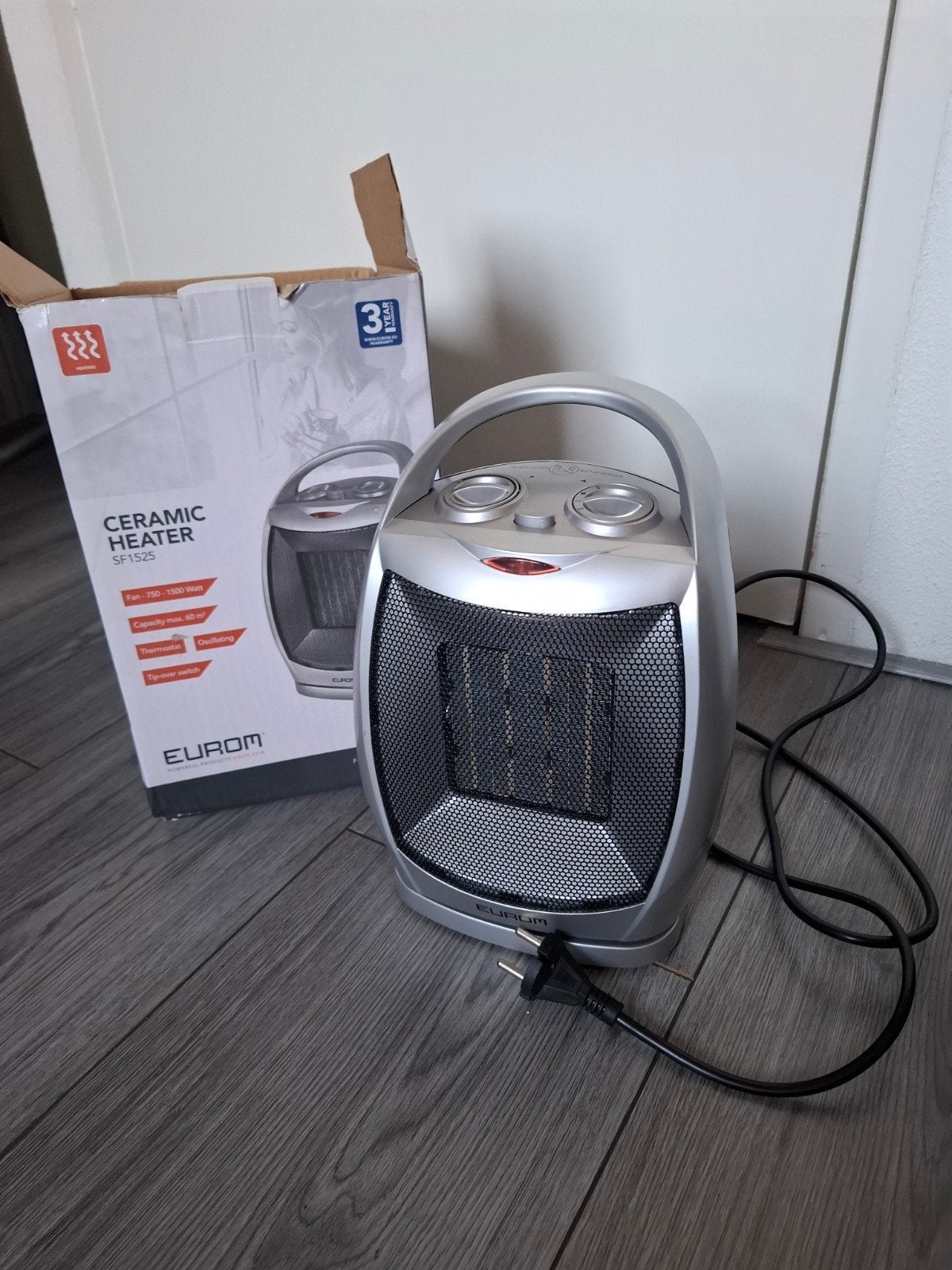 Eurom Keramische Kachel SF1525 - 750-1500W, Ophalen, 30 tot 80 cm, Kachel, Minder dan 60 cm