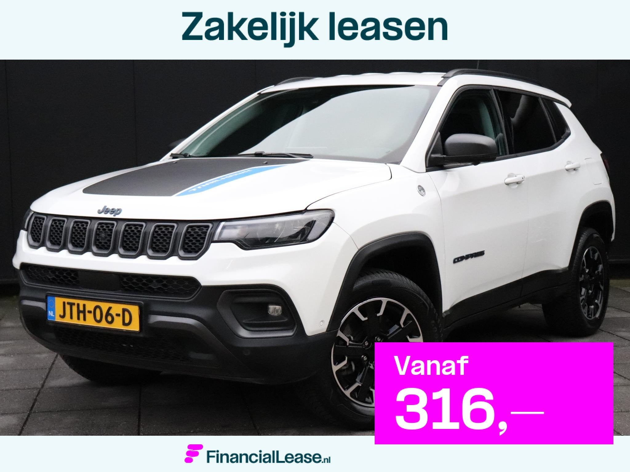 Jeep Compass 4xe 240 Plug-in Hybrid Electric Trailhawk 4WD |, Automaat, 4 cilinders, Wit, Bedrijf