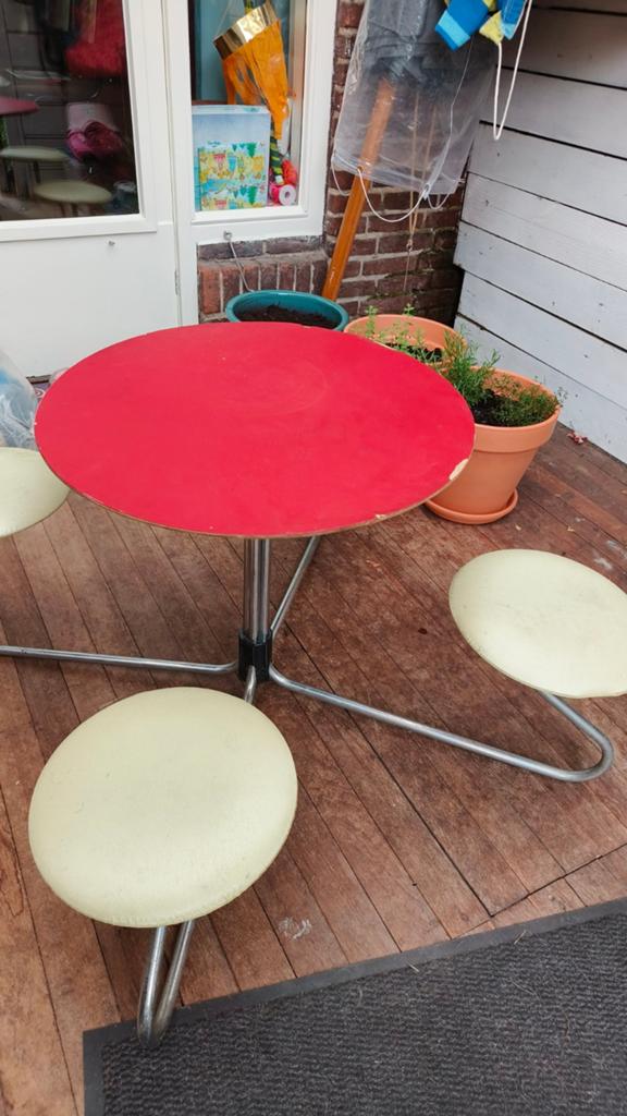 Retro kinder picknick set, Tuin en Terras, Ophalen, Overige materialen, Gebruikt, Rond
