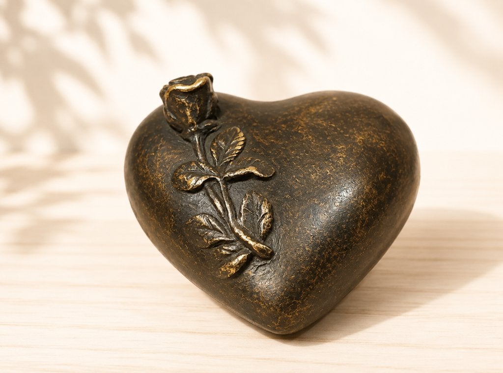 HART MET ROOS / mini urn / asurn, Nieuw, Info@huisentuindecoratiemarie.nl, Huis en tuin decoratie marie, Peize