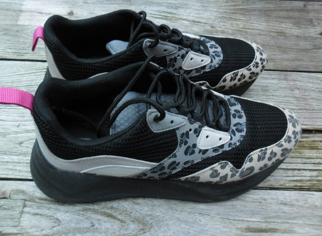 Zwarte sneakers met luipaardprint super gaaf 41, Ophalen of Verzenden, Overige kleuren, Only, Sneakers of Gympen