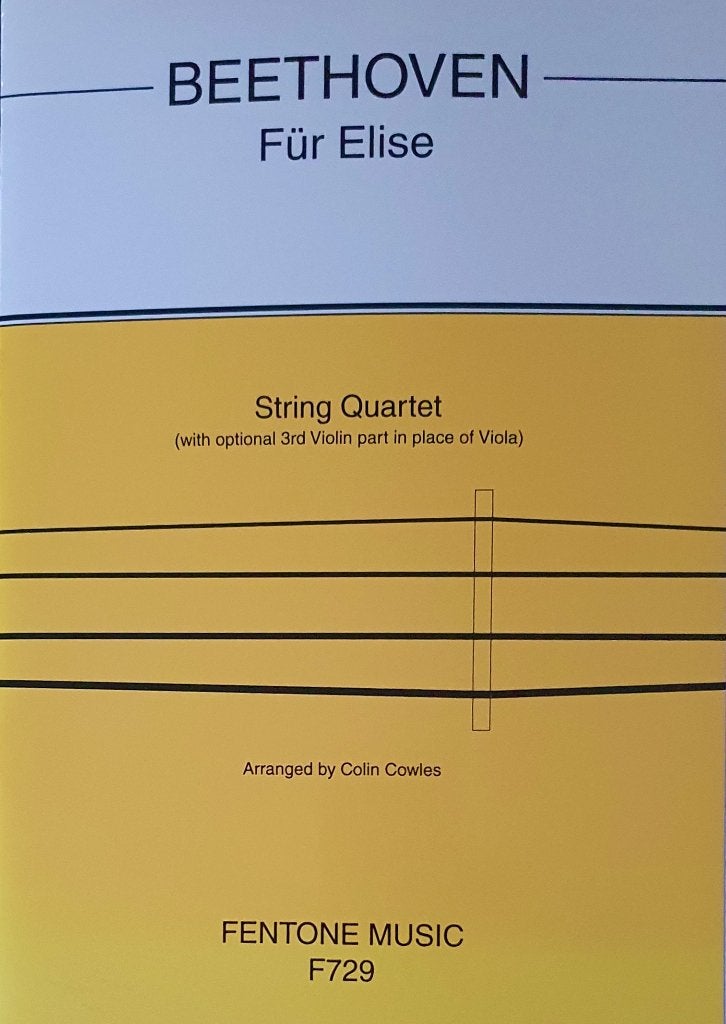 Bladmuziek / Beethoven FÜR ELISE String Quartet, Klassiek, Nieuw, Ophalen of Verzenden, Cello