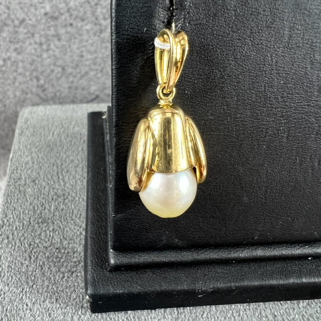 Gouden Hanger | 10k | 4,8g | parel natuurlijk | 390811, Gebruikt, Overige voorstellingen, Ophalen of Verzenden, Goud