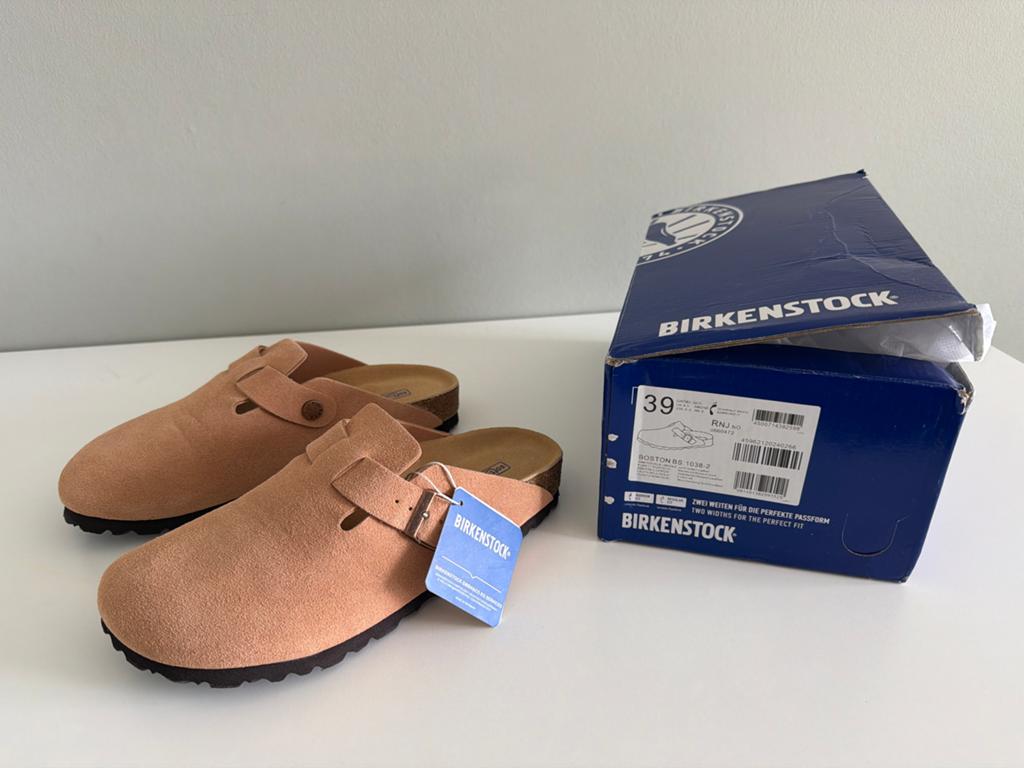 Nieuwe Birkenstock Boston - Maat 39, Kleding | Dames, Schoenen, Ophalen of Verzenden, Nieuw, Beige, Sandalen of Muiltjes