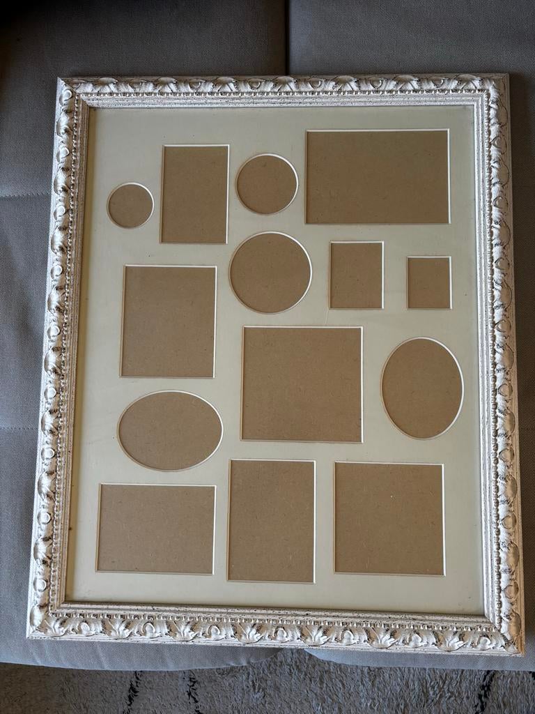 Fotolijst collage wit 46x56cm voor meerdere foto's, Ophalen, Gebruikt, Hout