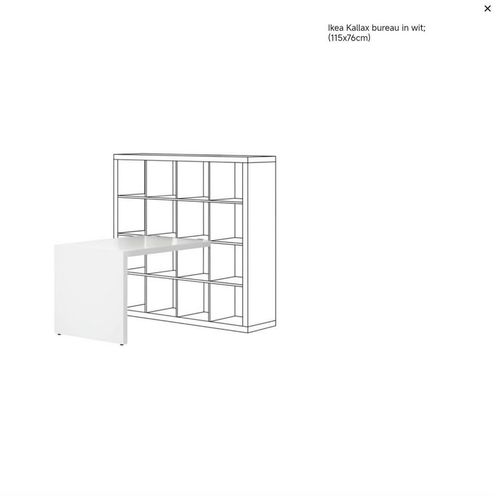 Ikea Kallax opzetstuk bureau / bureaublad 115x76 cm, Ophalen, Zo goed als nieuw