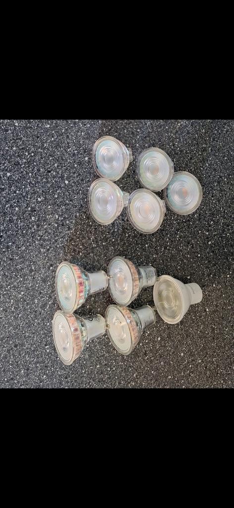 10x LED Spots: Philips GU5.3, GU10 & Hoftronic, Ophalen of Verzenden, Gebruikt, Modern
