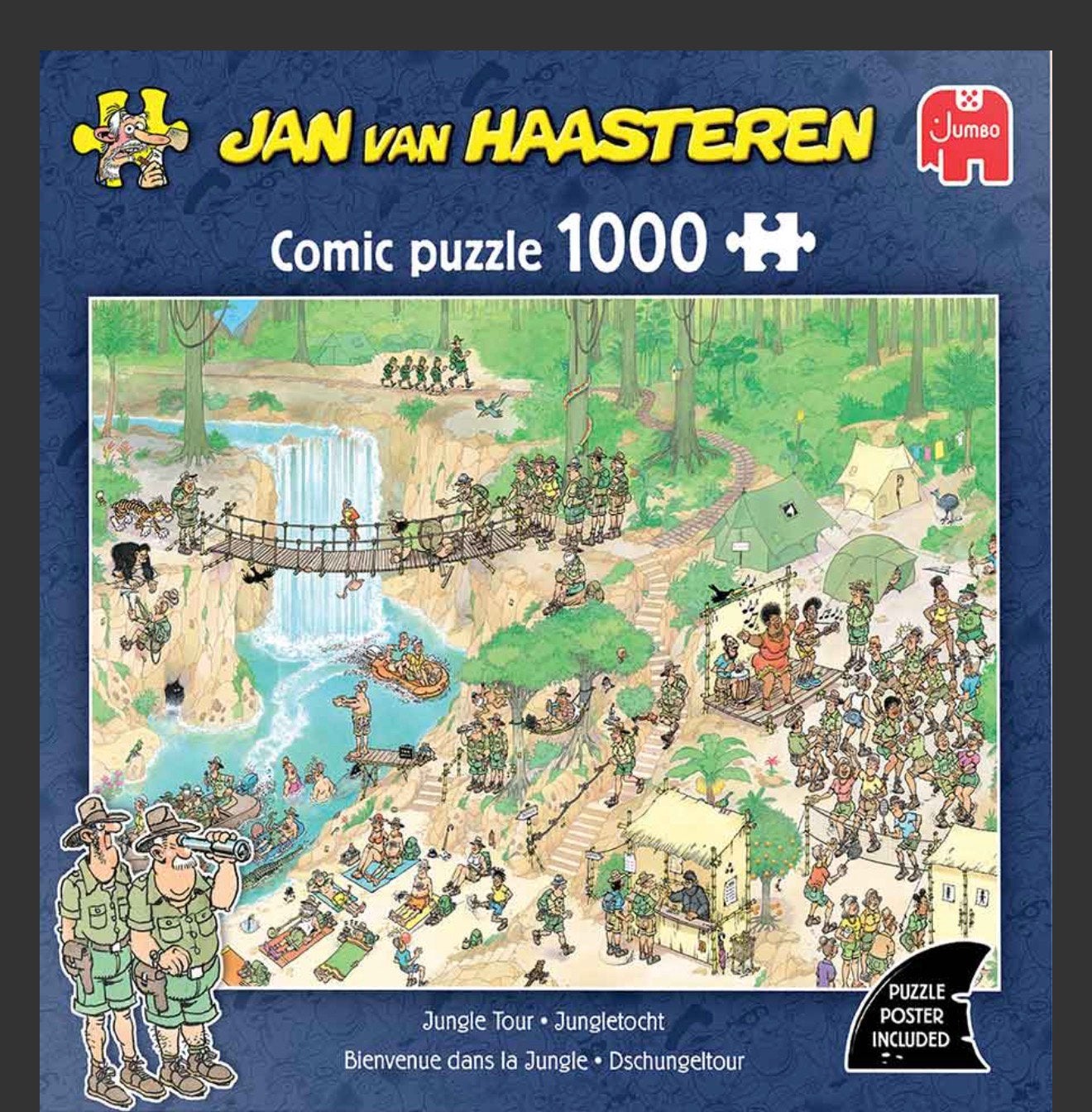 Jan van Haasteren puzzel Jungletocht, 1000 stukjes, Ophalen, 500 t/m 1500 stukjes, Zo goed als nieuw