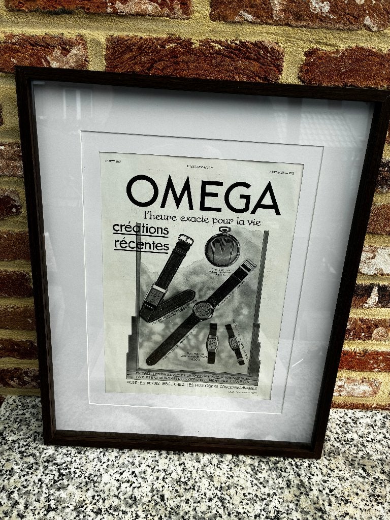 originele omega reclame folder 1933, Verzamelen, Ophalen of Verzenden, Zo goed als nieuw, Reclamebord