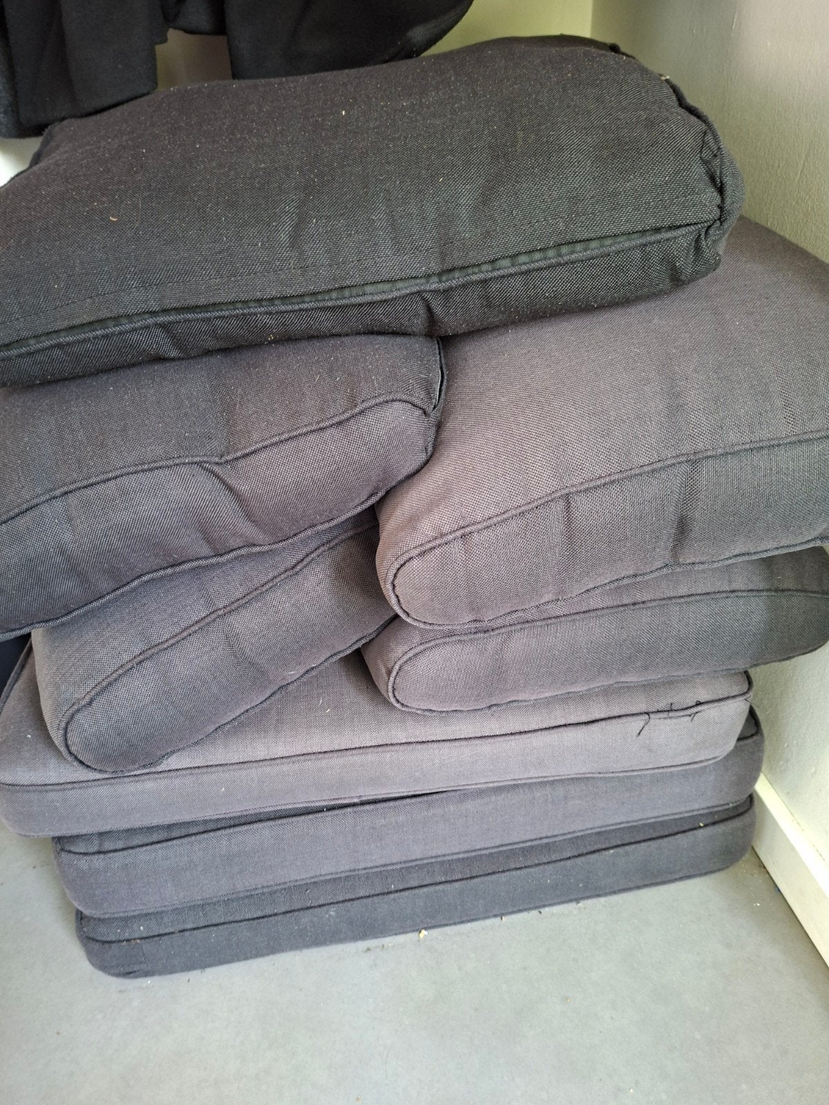 9 Loungekussens kussenset voor loungebank en hocker 9 stuks, Ophalen, Gebruikt