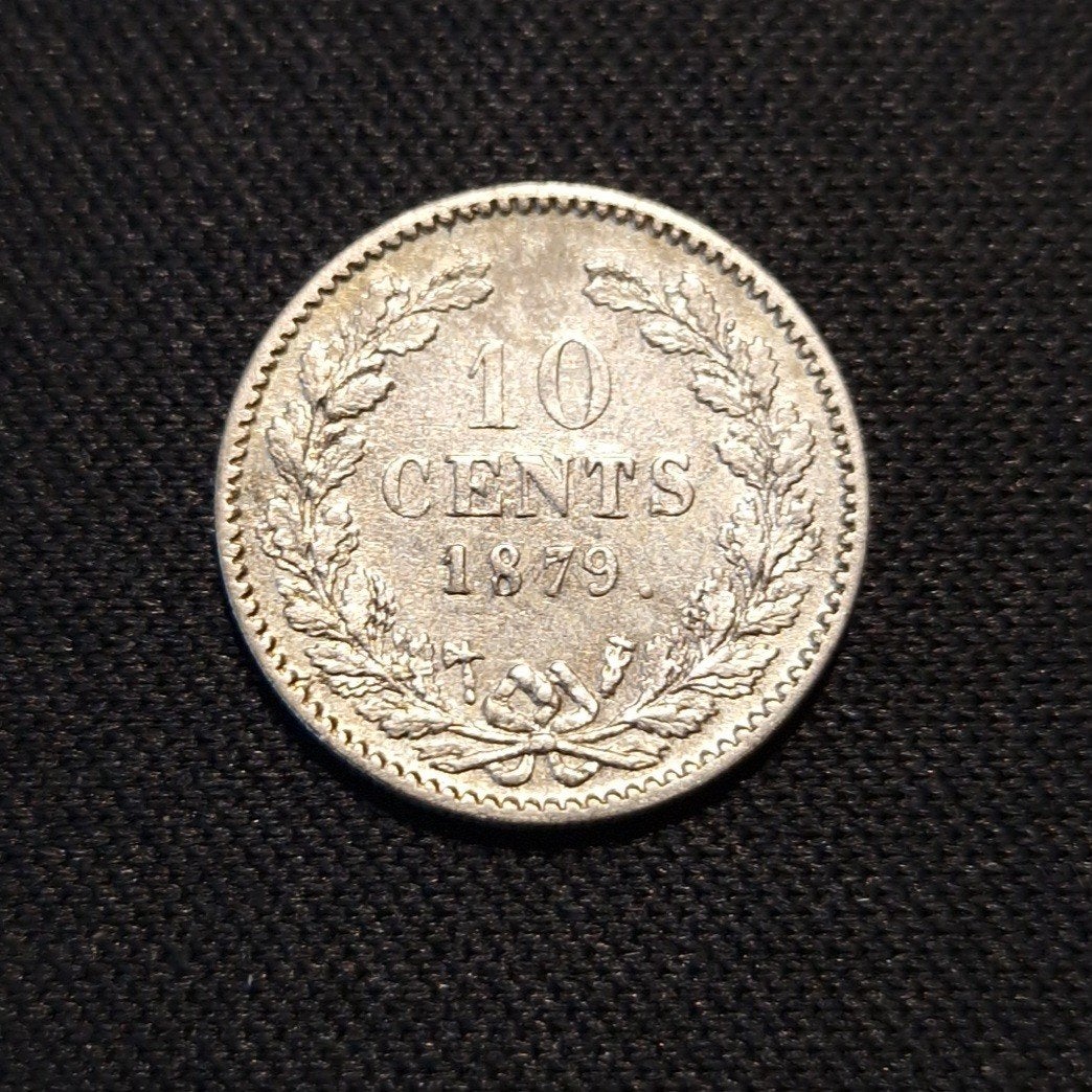 10 cent 1879, Postzegels en Munten, Munten | Nederland, Koning Willem III, Verzenden, Zilver, 10 cent