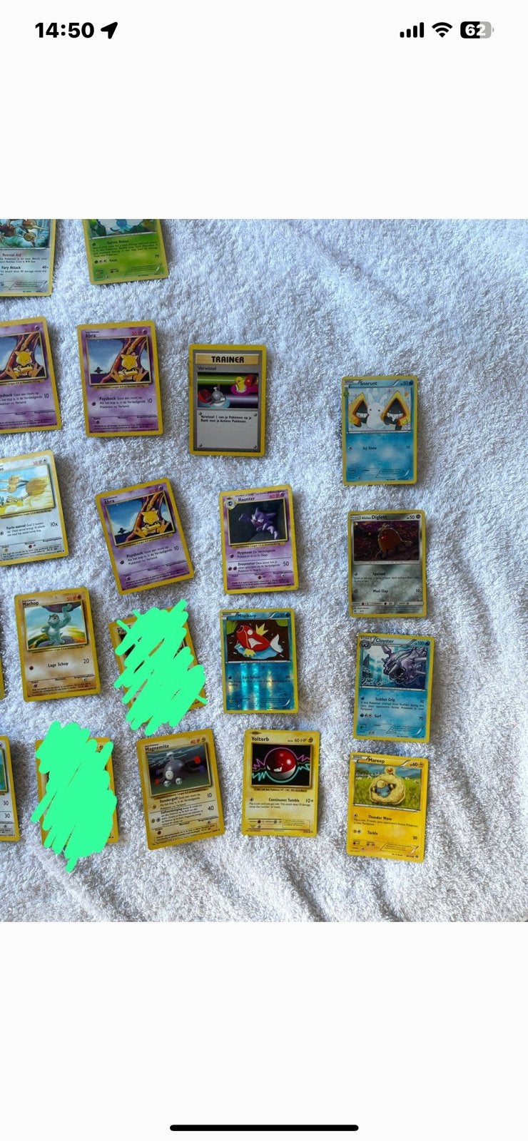 Pokémon kaarten lot - 60 kaarten vintage NL, Ophalen, Zo goed als nieuw, Meerdere kaarten
