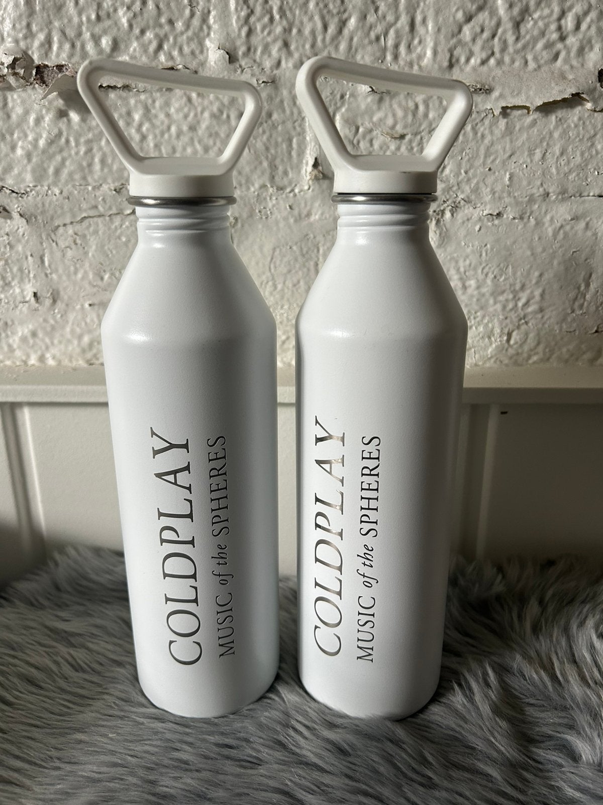 2 stalen waterflessen Coldplay, Ophalen of Verzenden, Zo goed als nieuw